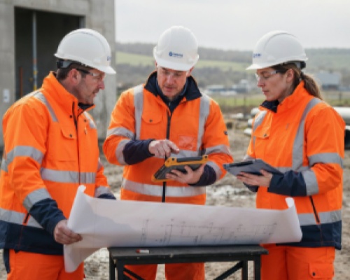 DPJ team collaborating on site